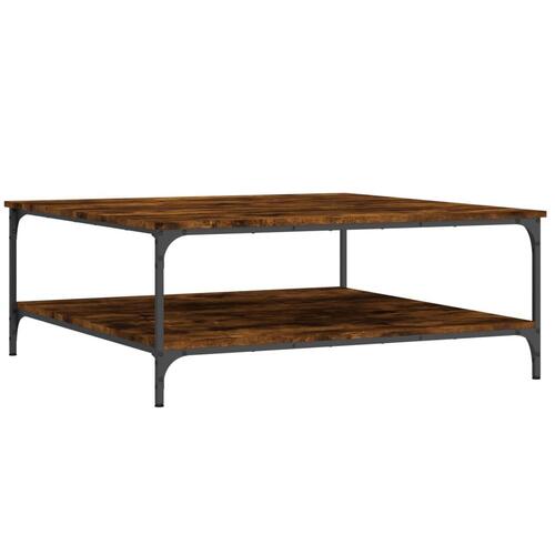 Sofabord 100x100x40 cm konstrueret træ røget egetræsfarve