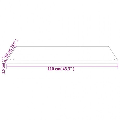 Skrivebordsplade 110x60x2,5 cm massivt fyrretræ
