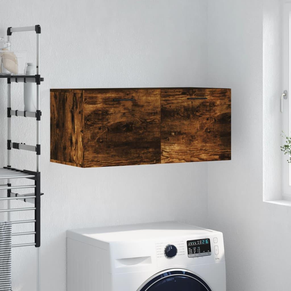 Vægskab 80x36,5x35 cm konstrueret træ røget egetræsfarve