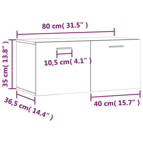 Vægskab 80x36,5x35 cm konstrueret træ røget egetræsfarve