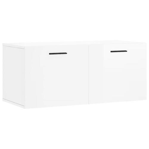Vægskab 80x36,5x35 cm konstrueret træ hvid højglans