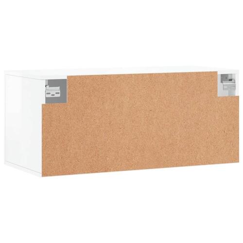Vægskab 80x36,5x35 cm konstrueret træ hvid højglans