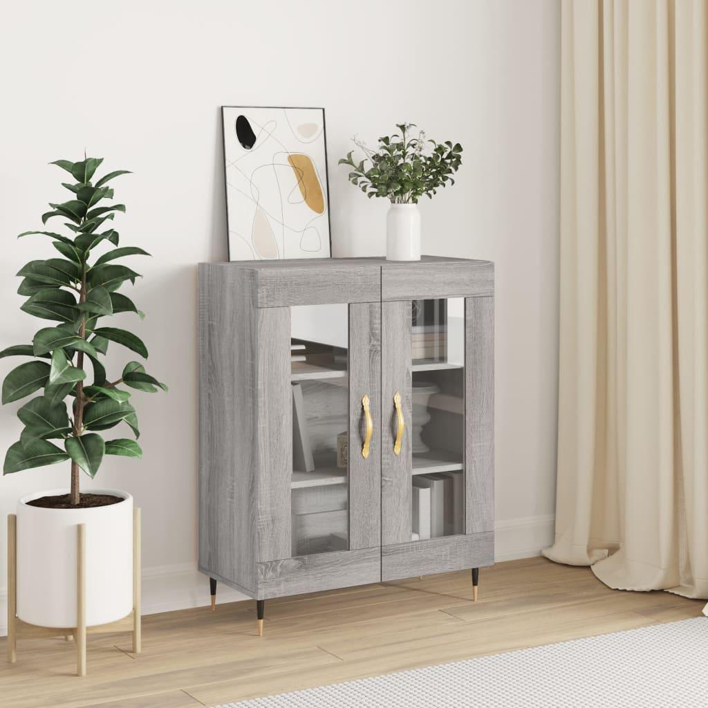 Skænk 69,5x34x90 cm konstrueret træ grå sonoma-eg