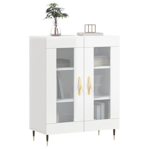 Skænk 69,5x34x90 cm konstrueret træ hvid højglans