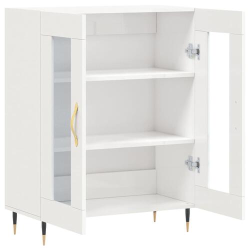 Skænk 69,5x34x90 cm konstrueret træ hvid højglans