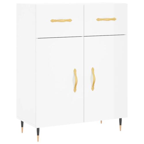 Skænk 69,5x34x90 cm konstrueret træ hvid højglans