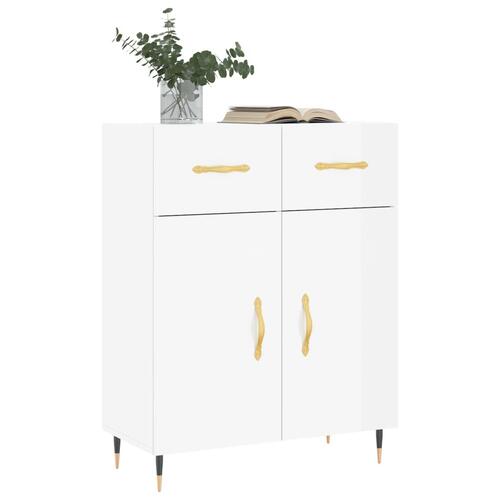 Skænk 69,5x34x90 cm konstrueret træ hvid højglans