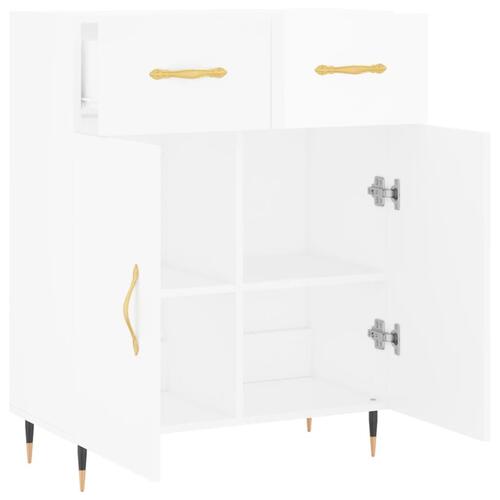 Skænk 69,5x34x90 cm konstrueret træ hvid højglans