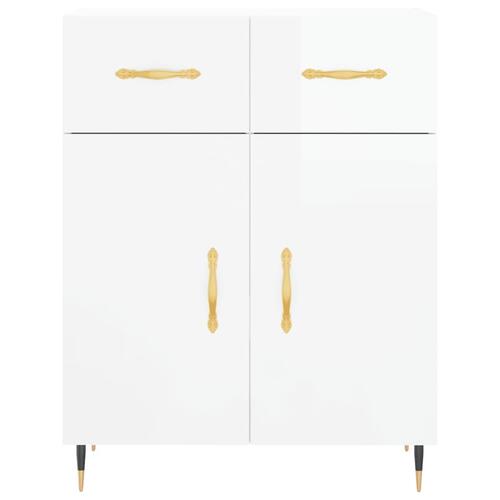 Skænk 69,5x34x90 cm konstrueret træ hvid højglans