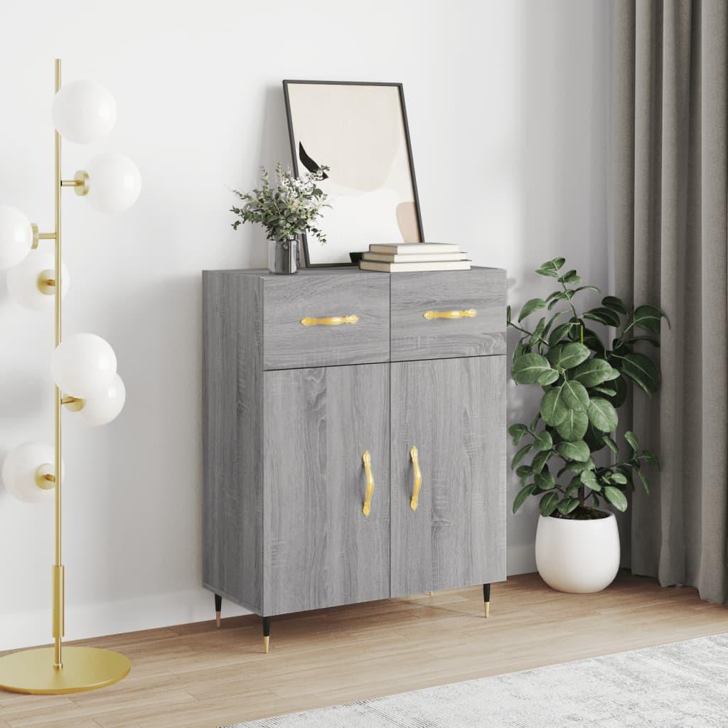 Skænk 69,5x34x90 cm konstrueret træ grå sonoma-eg