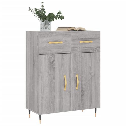 Skænk 69,5x34x90 cm konstrueret træ grå sonoma-eg