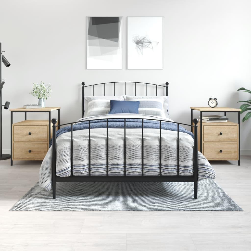 Sengeborde 2 stk. 44x45x60 cm konstrueret træ sonoma-eg