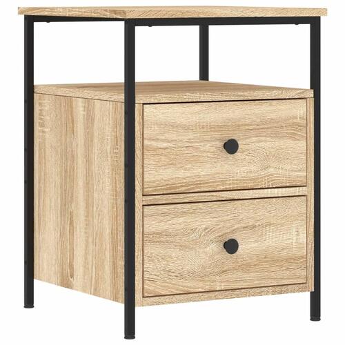 Sengeborde 2 stk. 44x45x60 cm konstrueret træ sonoma-eg