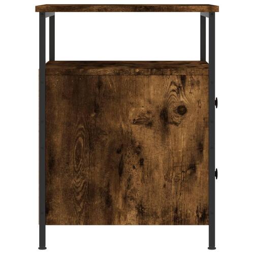 Sengeborde 2 stk. 44x45x60 cm konstrueret træ røget egetræ