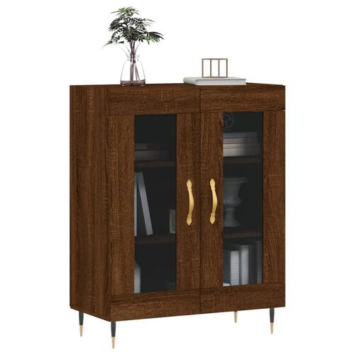 Skænk 69,5x34x90 cm konstrueret træ brun egetræsfarve