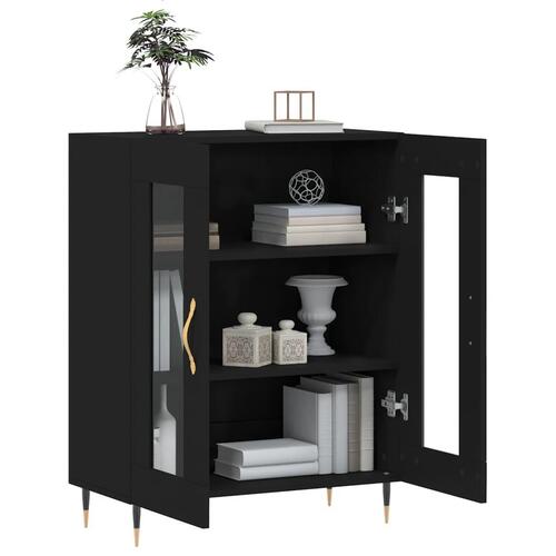 Skænk 69,5x34x90 cm konstrueret træ sort