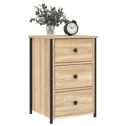 Sengeborde 2 stk. 40x36x60 cm konstrueret træ sonoma-eg