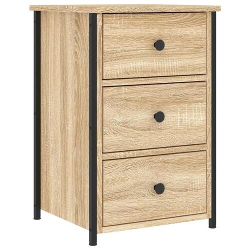 Sengeborde 2 stk. 40x36x60 cm konstrueret træ sonoma-eg