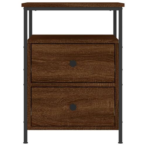 Sengeborde 2 stk. 44x45x60 cm brun egetræsfarve