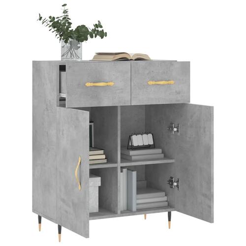 Skænk 69,5x34x90 cm konstrueret træ betongrå