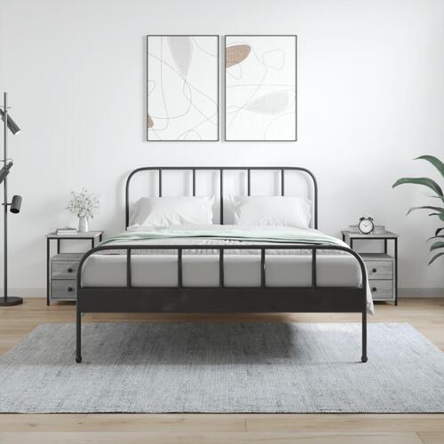 Sengeborde 2 stk. 34x35,5x50 cm konstrueret træ grå sonoma-eg