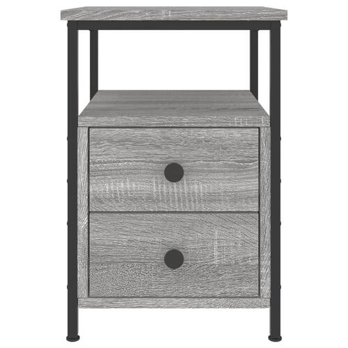 Sengeborde 2 stk. 34x35,5x50 cm konstrueret træ grå sonoma-eg