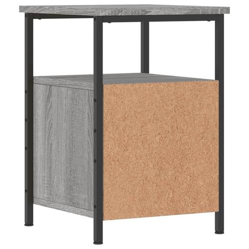 Sengeborde 2 stk. 34x35,5x50 cm konstrueret træ grå sonoma-eg