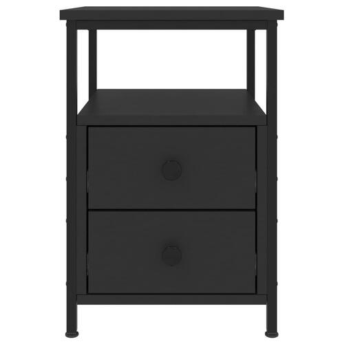 Sengeborde 2 stk. 34x35,5x50 cm konstrueret træ sort