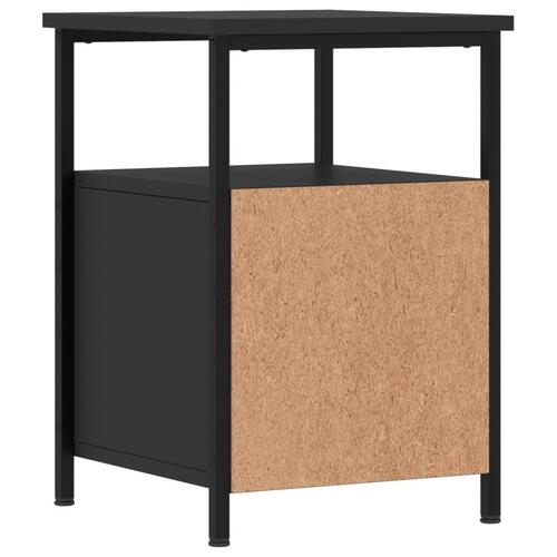 Sengeborde 2 stk. 34x35,5x50 cm konstrueret træ sort