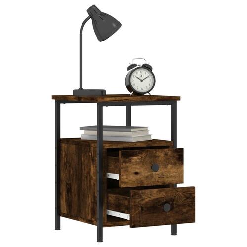 Sengeborde 2 stk. 34x35,5x50 cm røget egetræsfarve