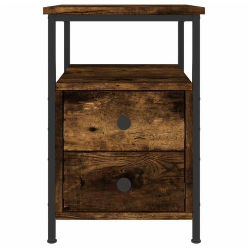 Sengeborde 2 stk. 34x35,5x50 cm røget egetræsfarve