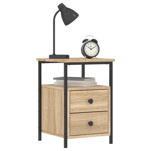 Sengeborde 2 stk. 34x35,5x50 cm konstrueret træ sonoma-eg