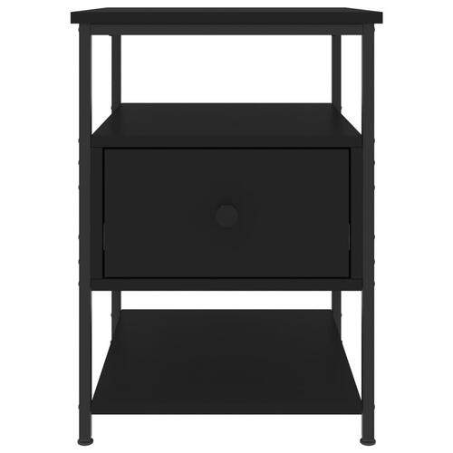 Sengeborde 2 stk. 40x42x56 cm konstrueret træ sort