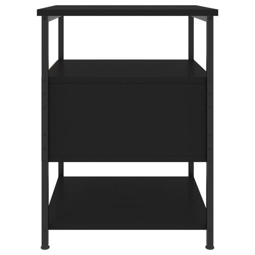 Sengeborde 2 stk. 40x42x56 cm konstrueret træ sort