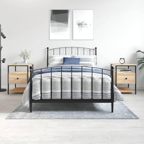 Sengeborde 2 stk. 40x42x56 cm konstrueret træ sonoma-eg
