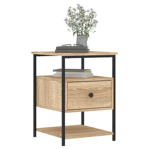 Sengeborde 2 stk. 40x42x56 cm konstrueret træ sonoma-eg