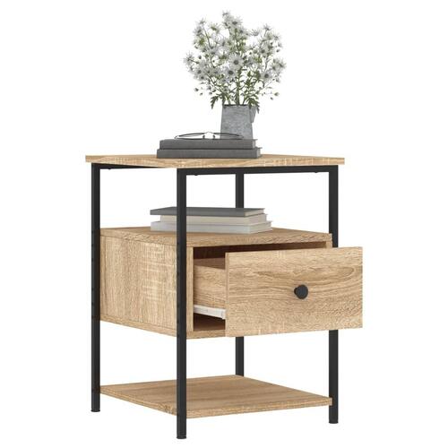 Sengeborde 2 stk. 40x42x56 cm konstrueret træ sonoma-eg