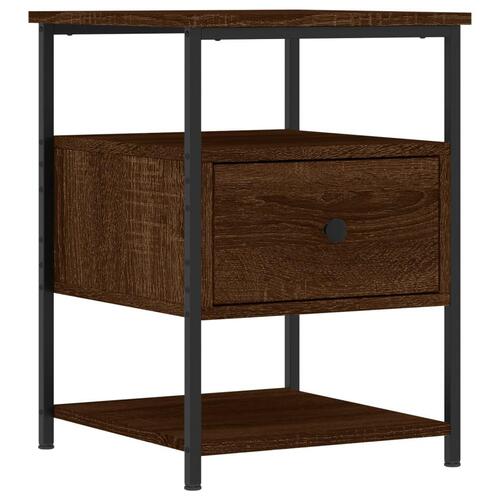 Sengeborde 2 stk. 40x42x56 cm konstrueret træ brunt egetræ