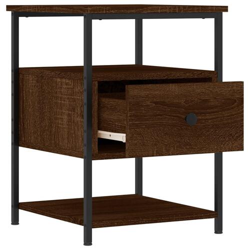 Sengeborde 2 stk. 40x42x56 cm konstrueret træ brunt egetræ