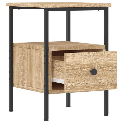 Sengeborde 2 stk. 34x36x50 cm konstrueret træ sonoma-eg