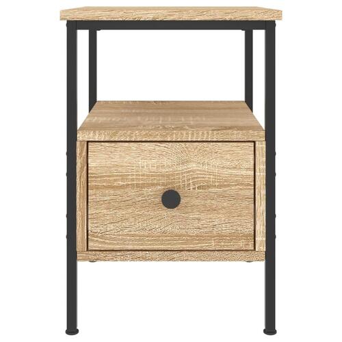 Sengeborde 2 stk. 34x36x50 cm konstrueret træ sonoma-eg