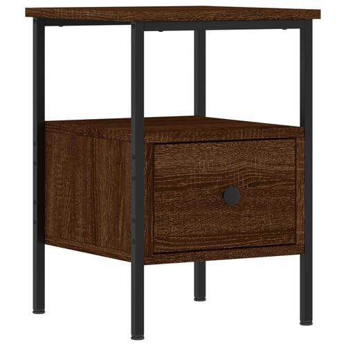 Sengeborde 2 stk. 34x36x50 cm konstrueret træ brun egetræsfarve