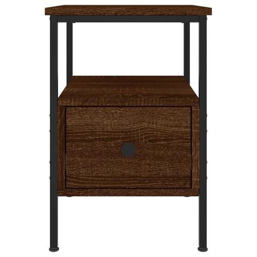 Sengeborde 2 stk. 34x36x50 cm konstrueret træ brun egetræsfarve