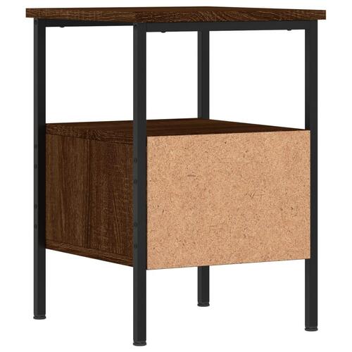 Sengeborde 2 stk. 34x36x50 cm konstrueret træ brun egetræsfarve