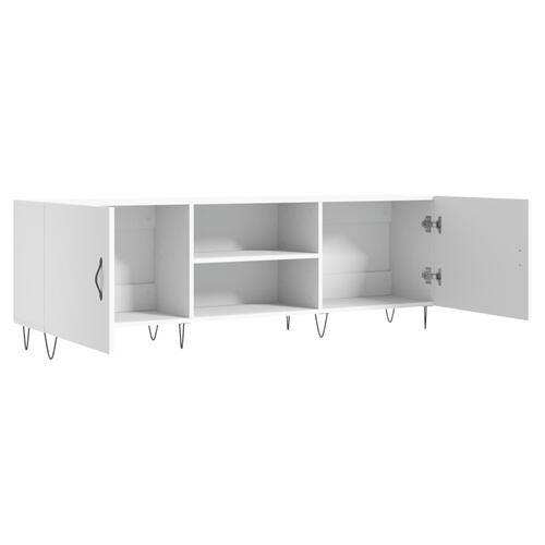 Tv-bord 150x30x50 cm konstrueret træ hvid