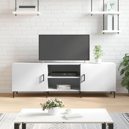 Tv-bord 150x30x50 cm konstrueret træ hvid