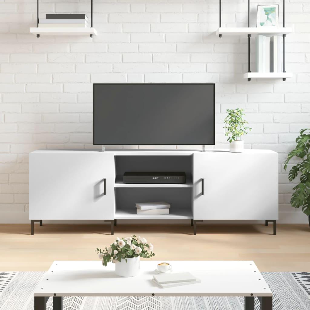 Tv-bord 150x30x50 cm konstrueret træ hvid