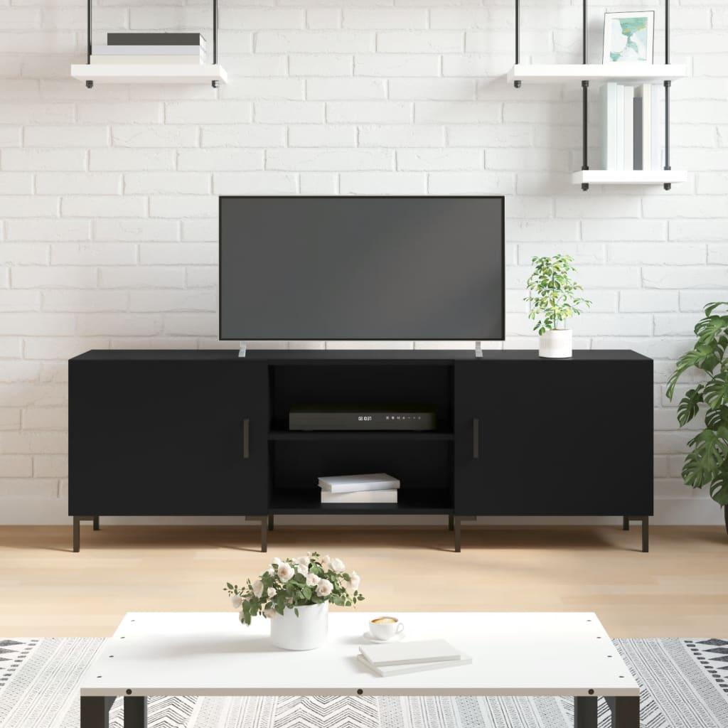 Tv-bord 150x30x50 cm konstrueret træ sort