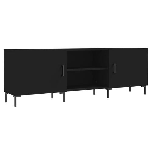 Tv-bord 150x30x50 cm konstrueret træ sort
