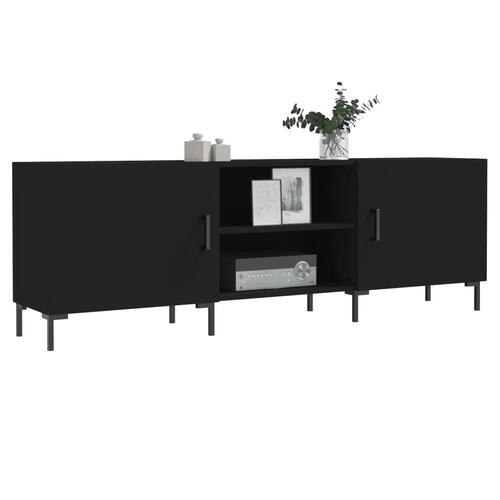Tv-bord 150x30x50 cm konstrueret træ sort